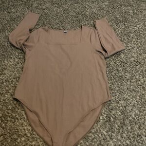 Old NavyTan Long Sleeve Bodysuit